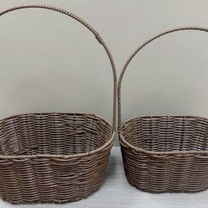Набор корзин плетеных (искусств.ротанг):30*19*13H HH39, 25*16*12H HH35, 2 шт., коричневый