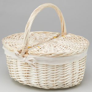 Корзина плетеная (ива):38X31XH17/28XB30X22, 1 шт., выбеленный
