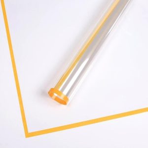 Набор прозрачной пленки с цветной окантовкой "Кант", 58*58см (20шт), желтый