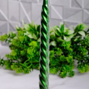 Свеча витая 25x250мм цветной лак зеленый