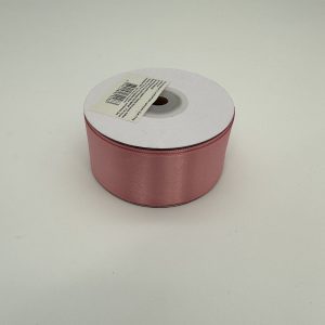 Лента атласная "Элит", на катушке (картон), односторонняя, 38 мм х 25 ярд, розовый пион