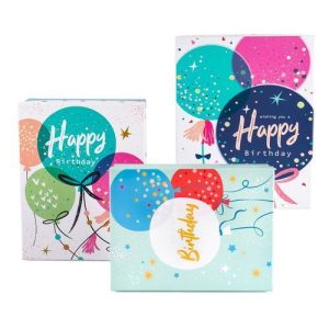 Набор коробок "Прямоугольник" 29*23*10, 27*21*8, 25*19*7 см. Happy Birthday Шары 3 шт т.м 20