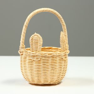 Корзина плетеная (ротанг), 12,5x9/20 см, 1 шт., белый