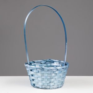 Корзина плетеная (бамбук) 19*19*32см. голубой
