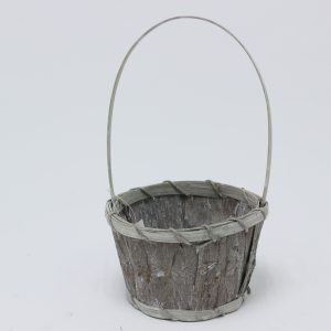 Корзина плетеная (бамбук), D17хH10/28 см, серый