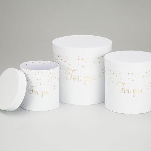 Набор коробок 18x17,2 см, 15,5x15 см, 12x12,2 см, 3 шт., белый