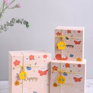 Коробка прямоугольник набор из 3шт 25,5х20,5х10,5см happy розовый