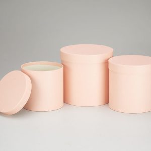 Набор коробок с крышкой,19,5х19 см, 17,5х17 см, 15,5х15 см, 3 шт., светло-розовый