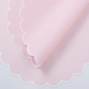 SALE Набор матовой фигурной пленки с кантом, 20листов, 56cm**46cm, розовый, WM063