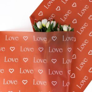 Пленка матовая "Love" Кирпичный 05 58см*10м т.м.30