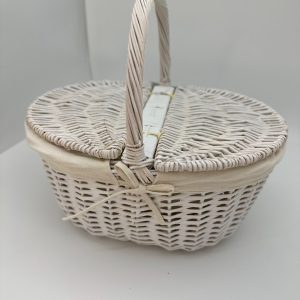 Корзина плетеная (ива): 41х31х19/35 см, 1 шт., белый