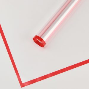 Набор прозрачной пленки с цветной окантовкой "Кант", 58*58см (20шт), красный