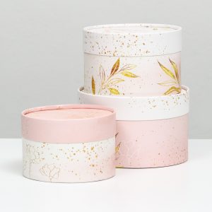 Набор шляпных коробок 3 в 1 "Нежность", завальцованная, 16 х 10, 14 х 9, 13 х 8,5 см 9333020
