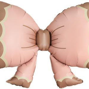 Шар (37''/94 см) Фигура, Бант, Розовый, Сатин, 1 шт. в уп.