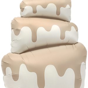 Шар (37''/94 см) Фигура, Торт, Бежевый, Сатин, 1 шт. в уп.