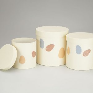 Набор коробок "Акварель-бабочки" 20x20,5 / 18x18,5 / 15x15,5 см. 3 шт., шампань