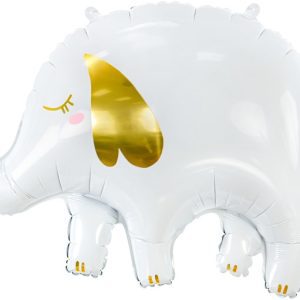 Шар (33''/84 см) Фигура, Слоник, Белый, 1 шт. в уп.