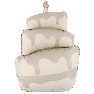 Шар (37''/94 см) Фигура, Торт, Кремовый, Сатин, 1 шт. в уп.
