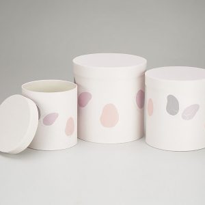 Набор коробок "Акварель-бабочки" 20x20,5 / 18x18,5 / 15x15,5 см. 3 шт., бледно-сиреневый