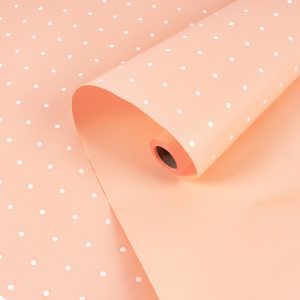 Пленка матовая "Горошек" Персиковая-09 57см*10м т.м.30
