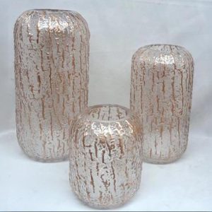 Ваза стеклянная D15 * H27, 1 шт., прозрачный+золото 7657
