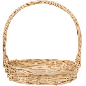 Корзина плетеная (ива), 29x25xH7/31 см, (29см x 25см, H-7см, Натуральный)