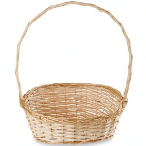 Корзина плетеная (ива), 40x30xH20/50 см, (40см x 30см, H-20см, Натуральный)